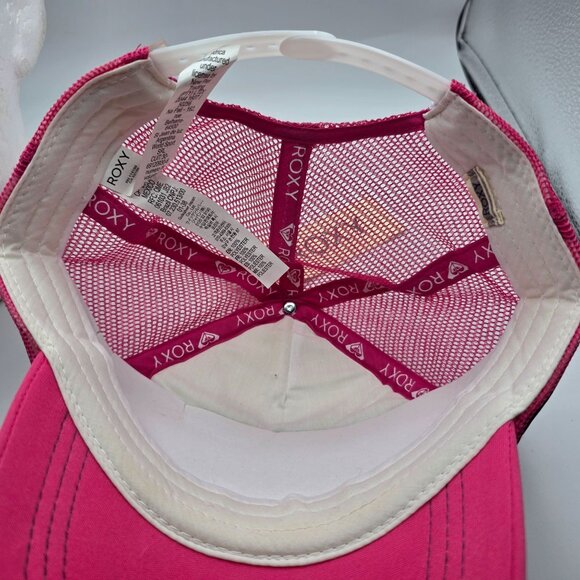 Roxy Eat Beach Sleep Repeat Womens Pink White Trucker Hat Outdoors Summer - Picture 5 of 10